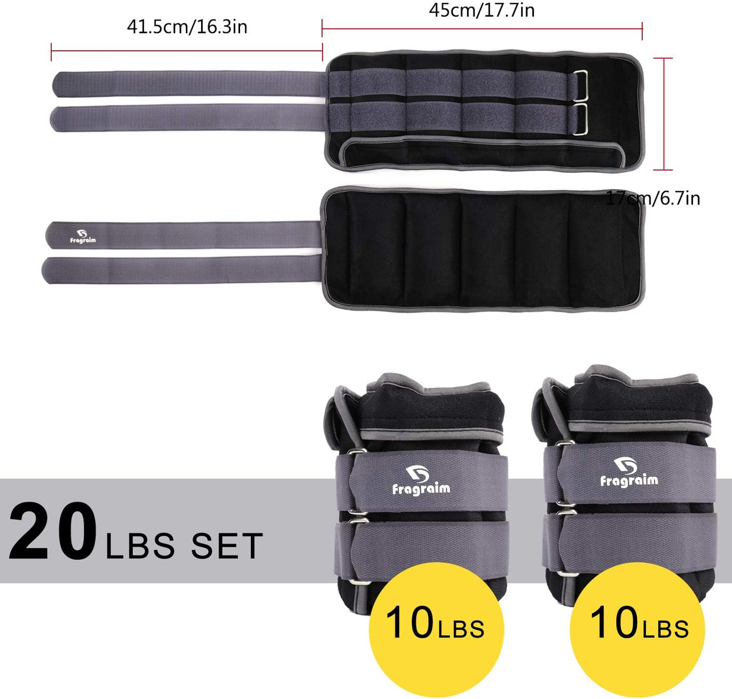 Versatile Adjustable Ankle Weights (1-20 lbs) - Perfect for Jogging, Gymnastics, Aerobics & Physical Therapy - Removable Weights for Customized Resistance