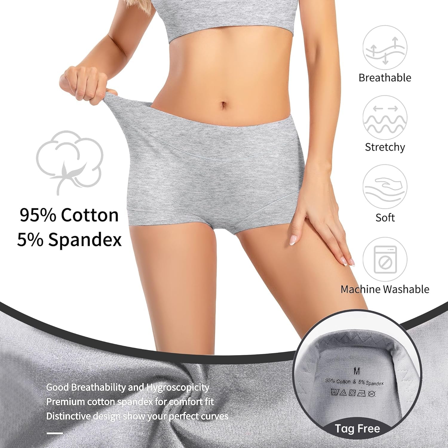 Women's Cotton Boyshorts – Comfortable & Breathable Boxer-Style Underwear